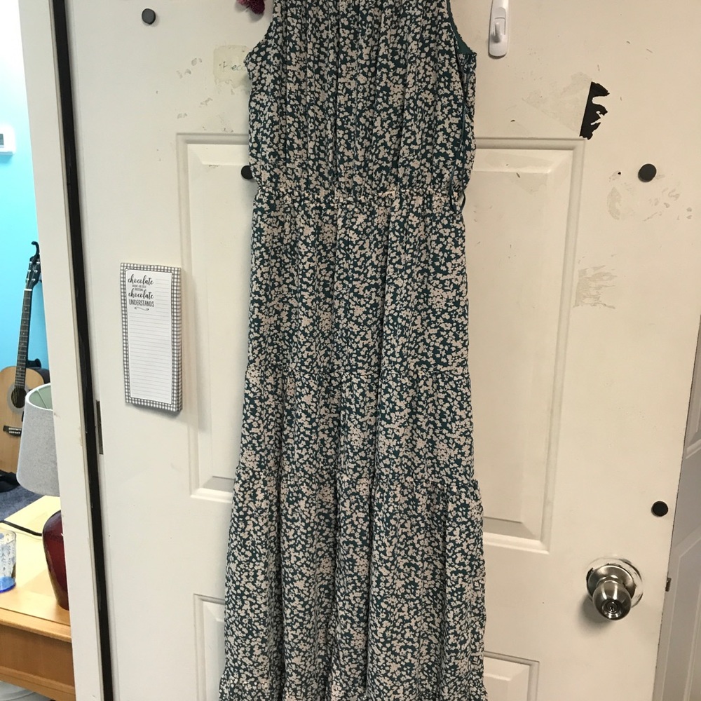 Floral turquoise maxi dress